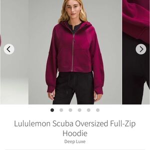 Lululemon Scuba Oversized Full Zip Hoodie Deep Luxe Sz M/L